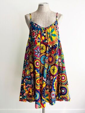 The Oula Company Bright and Colorful Trapeze Dress